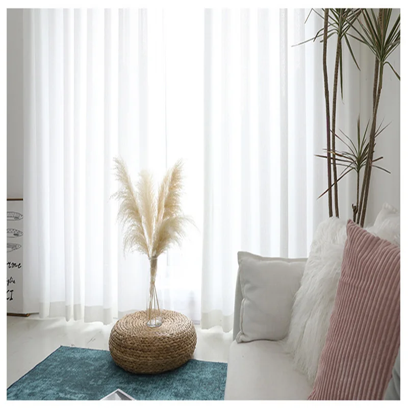 Modern Solid White Thick Tulle Curtains For Living Room Sheer Curtain Bedroom Veil Decorative Window Treatments Custom Blinds