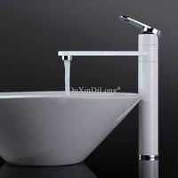 360 degree rotate type basin mixer tap basin faucet white and silver chrome finish bathroom faucets single hand jf1689