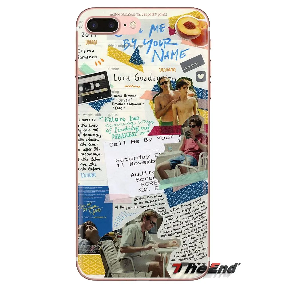 For iPod Touch Apple iPhone 4 4S 5 5S SE 5C 6 6S 7 8 X XR XS Plus MAX Soft Transparent Cases Covers Call Me by Your Name |