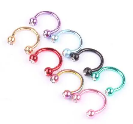 8 шт. круглые серьги штанги из нержавеющей стали|nose ring|tragus ringhorseshoe nose ring |