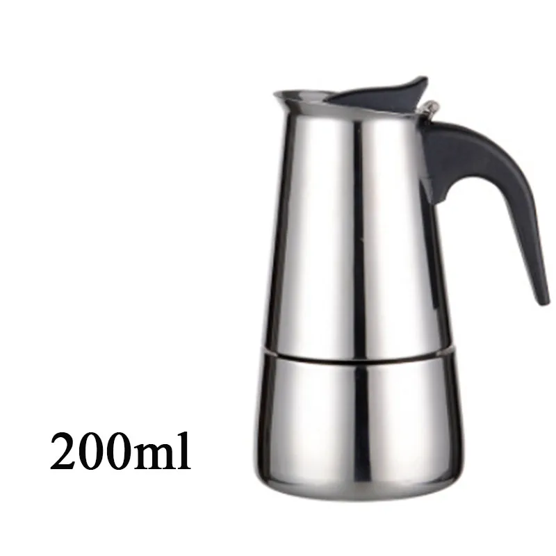 В комплекте TINTON LIFE 2/4/6/9 чашек Нержавеющая сталь Moka Espre sso латте Percolator Кофе горшок - Цвет: 200 ml