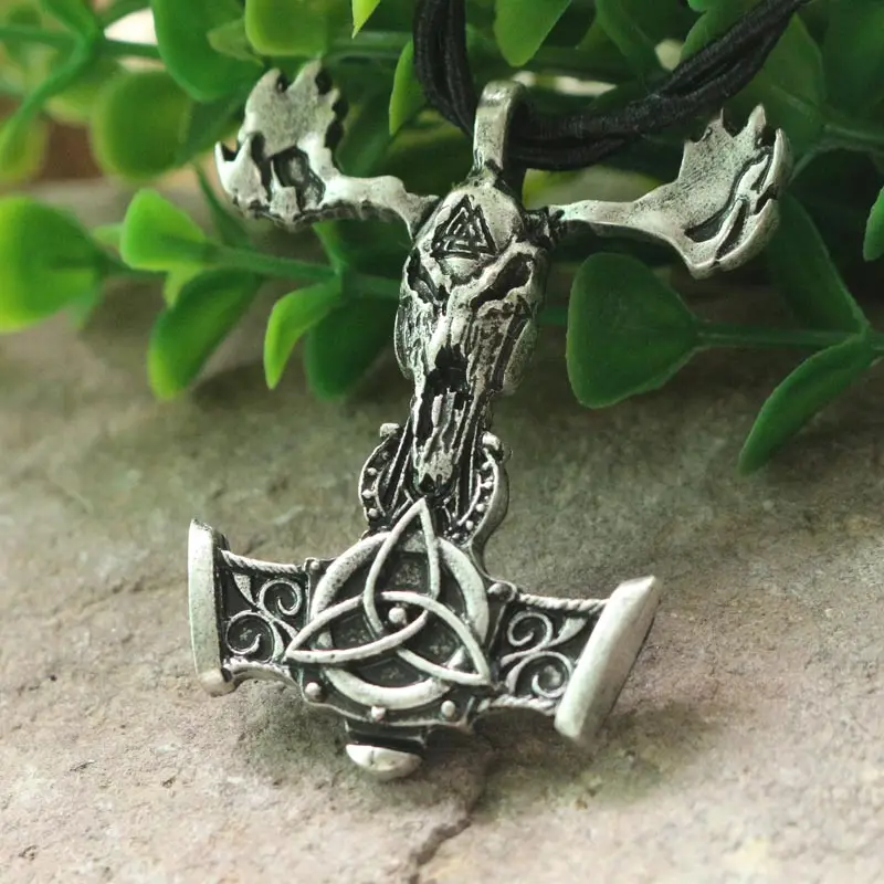 Подвеска lanseis mjolnir с черепом Викинга 1 шт. подвеска в виде головы козы черепа для