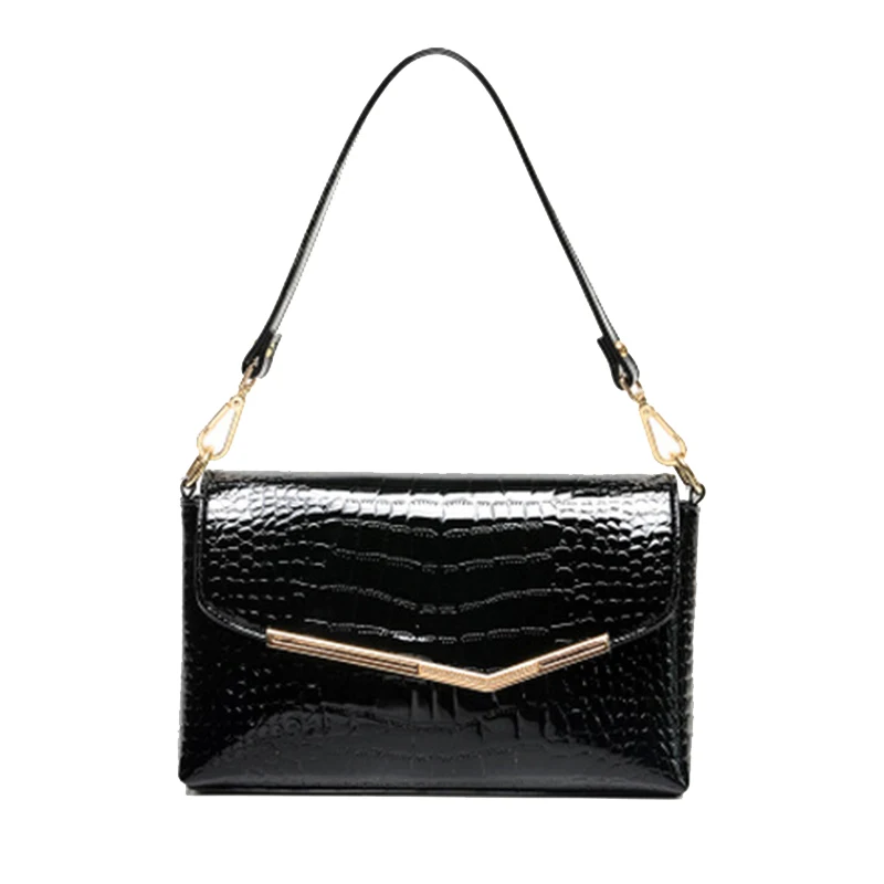 Женская сумка мессенджер из лаковой кожи с узором крокодила|brand shoulder bag|designer bagfashion