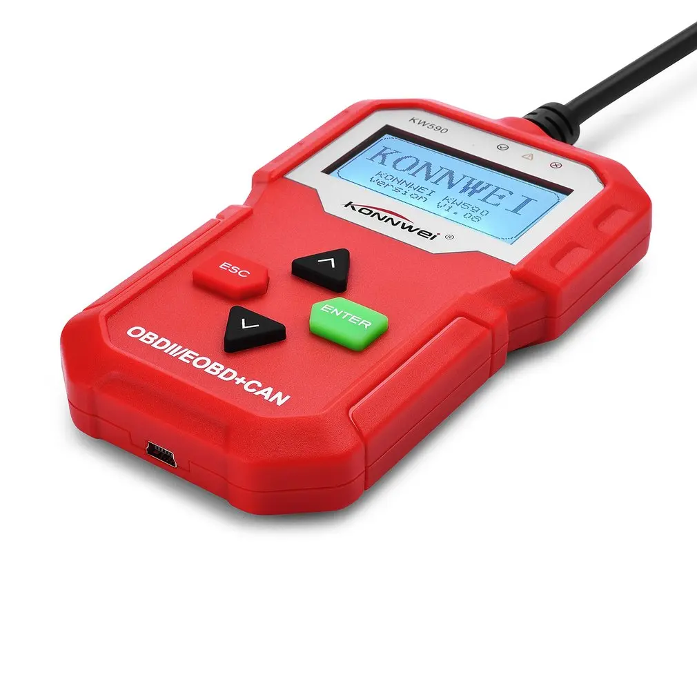 KW590 приспособление для диагностики obdii Автомобильный сканер устранения