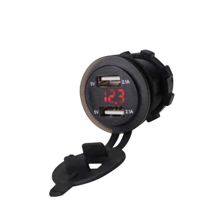Red display Двойной USB зарядное устройство розетка водонепроницаемый силовой выход 4.2A светодиодный дисплей для автомобиля лодки морской Мотоцикл ATV RV Кемперы трактор Z2 - Название цвета: Red display