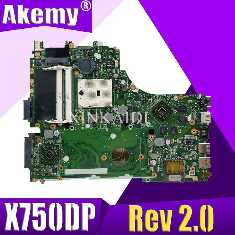Материнская плата X550DP LVDS для ноутбука ASUS X750DP K550D X550D материнская Rev2.0 100%