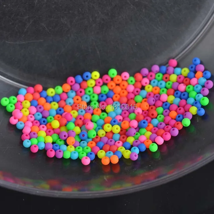 5 мм 400 шт. смешанные матовые флуоресцентные неоновые акриловые бусины для