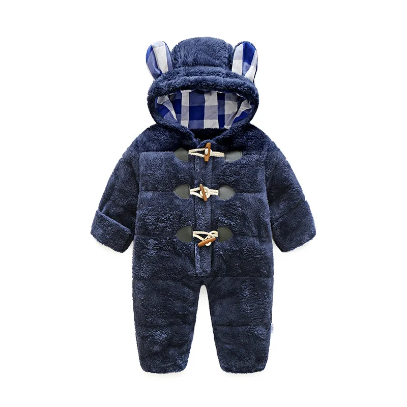 Детские зимние комбинезоны кораллового цвета бархатный комбинезон с капюшоном