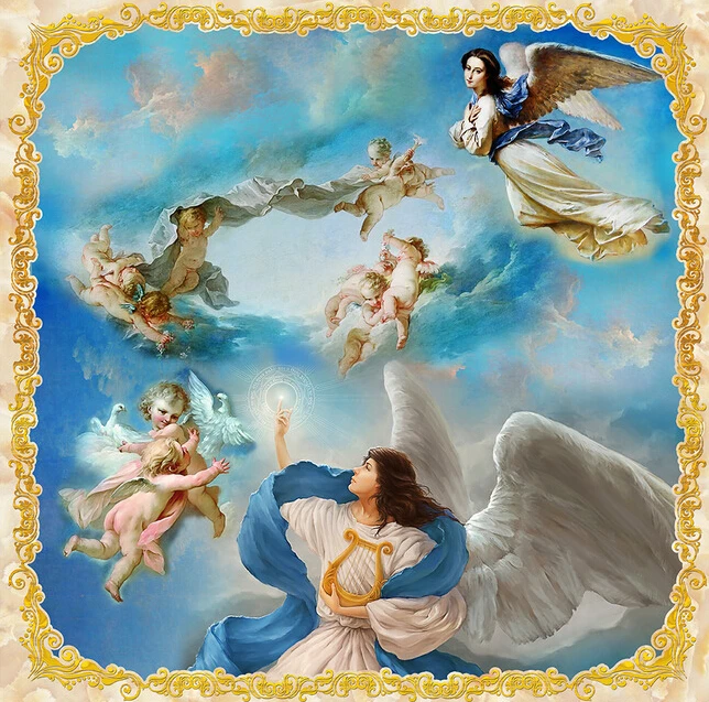 

Custom murals wallpaper ceiling, angel murals for the living room bedroom ceiling wall waterproof PVC papel de parede