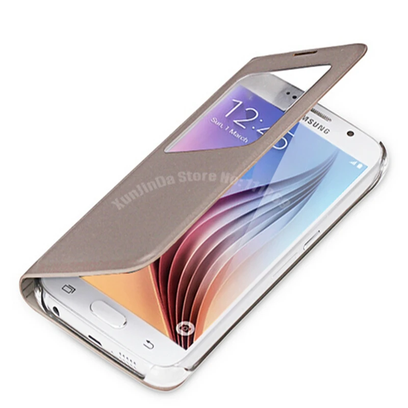 Для samsung Galaxy ys7 G9300 S6 откидная крышка с окошком для просмотра кожаный чехол для задней панели для samsung S7 Edge G9350 S6 Edge plus