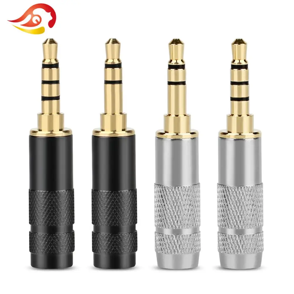 

QYFANG 3.5mm 3/4 Poles Earphone Plug Straight Audio Jack Headphone 6.0mm Stereo Adapter Gold Plated Male Solder Line Connector