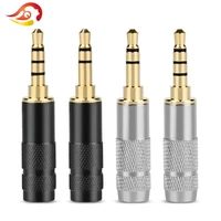 qyfang 3 5mm 34 poles earphone plug straight audio jack headphone 6 0mm stereo adapter gold plated male solder line connector