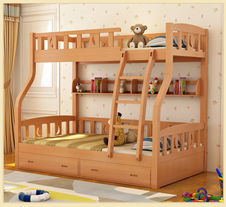 Детские кровати многофункциональная Экологичная детская двухъярусная кровать с