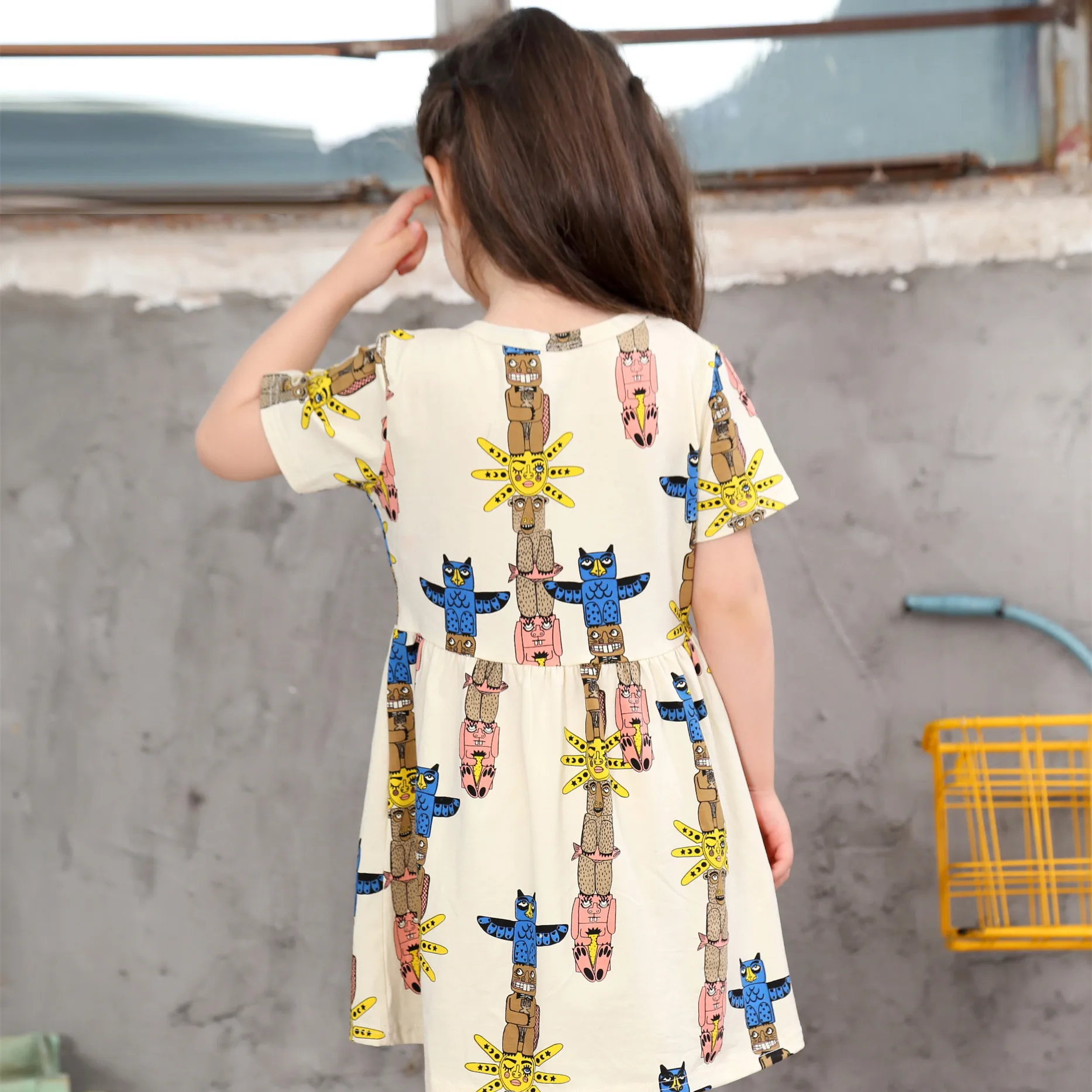 

Cartoon Cotton Girls Summer Dress Baby Girls Kids Clothing Clothing