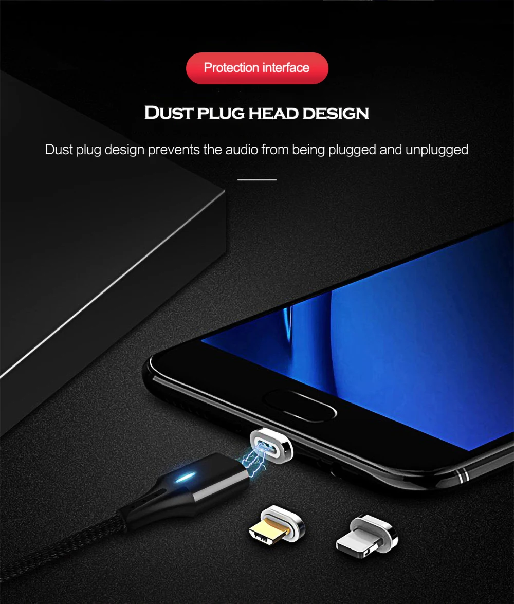 Магнитный usb-кабель 3A 2 м для iPhone X, Магнитный зарядный кабель передачи данных для быстрой зарядки, кабель Micro USB type-C для samsung Xiaomi huawei