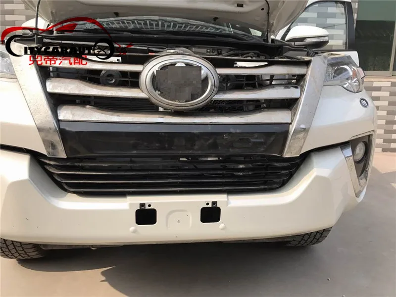 CITYCARAUTO гонки гриль решетка ABS Черная передняя планки решетка крышки наклейки подходят для FORTUNER- автомобилей