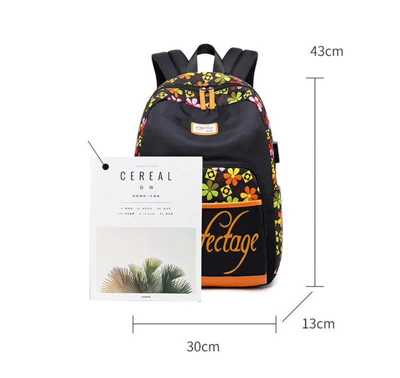 Женский холщовый рюкзак для ноутбука с USB-портом зарядки | Багаж и сумки