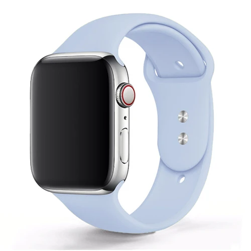 24-gray blue Силиконовый ремешок для спортивных часов для apple watch, ремешок 42 мм, 38 мм, версия apple watch 5/4/3/2/1 браслет для iwatch 44 мм 40 мм резиновый ремешок для часов ремень - Цвет ремешка: 24-gray blue