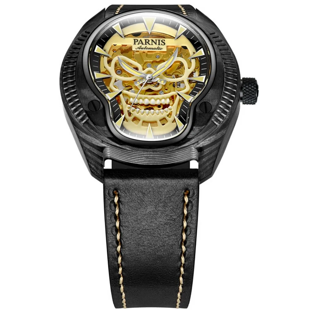 Мужские наручные часы Parnis спортивные автоматические механические в стиле панк