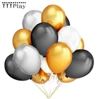 Латексные воздушные шары, 10 шт.лот, 12 дюймов, золотистые, черные, серебристые, с жемчугом, принадлежности для дня рождения, праздника для будущей мамы, украшения для нового года и свадьбы