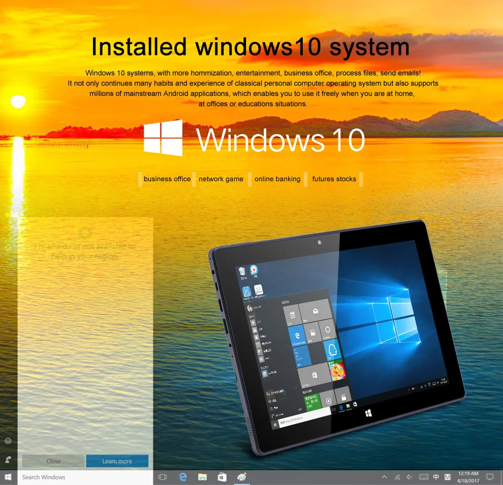 10," 2в1 планшетный ПК Intel Celeron N4000 Двухъядерный ультрабук до 2,6 ГГц 4 Гб ОЗУ 64 ГБ с ips экраном ноутбук компьютер