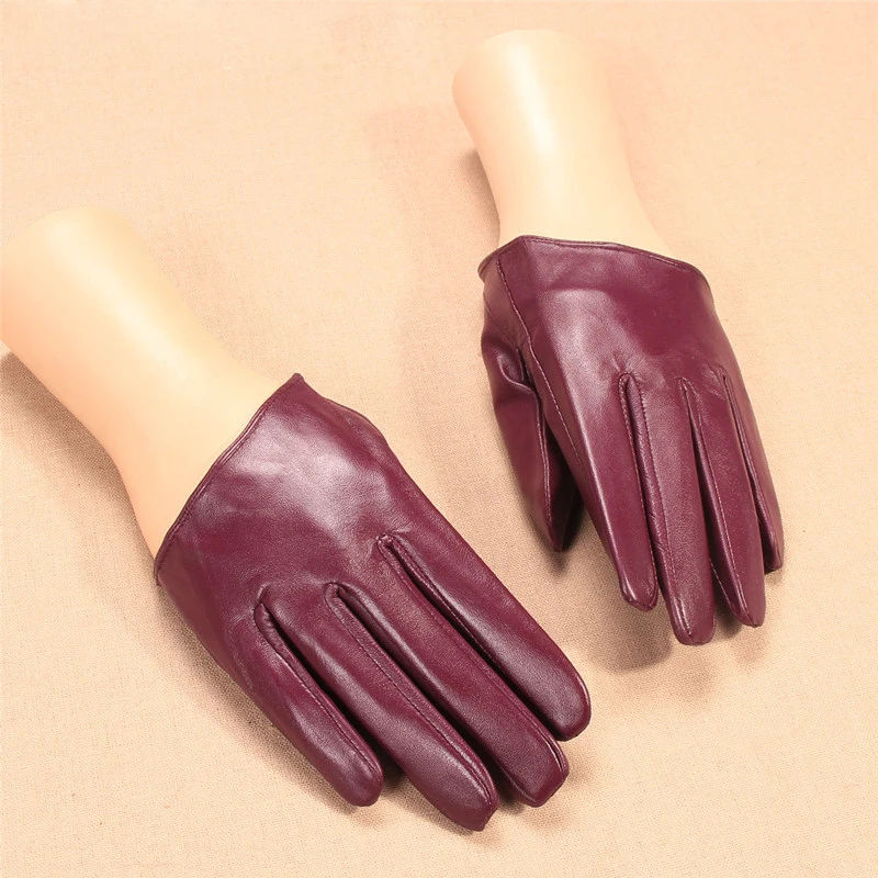 Летние женские перчатки Короткие стильные из натуральной кожи модные для танцев