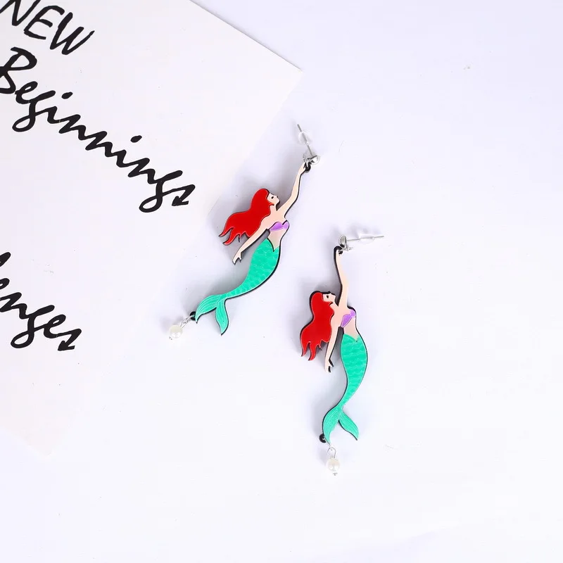 Европейская мода серьги Русалочки для женщин ювелирные изделия из акрила
