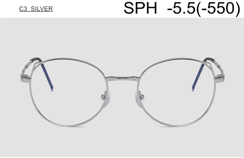 C3 (-5.5) SPH-1,0 до-6,0 очки для близорукости для мужчин и женщин модные очки кошачий глаз по рецепту для близоруких оправа из сплава F167 - Цвет оправы: C3 (-5.5)