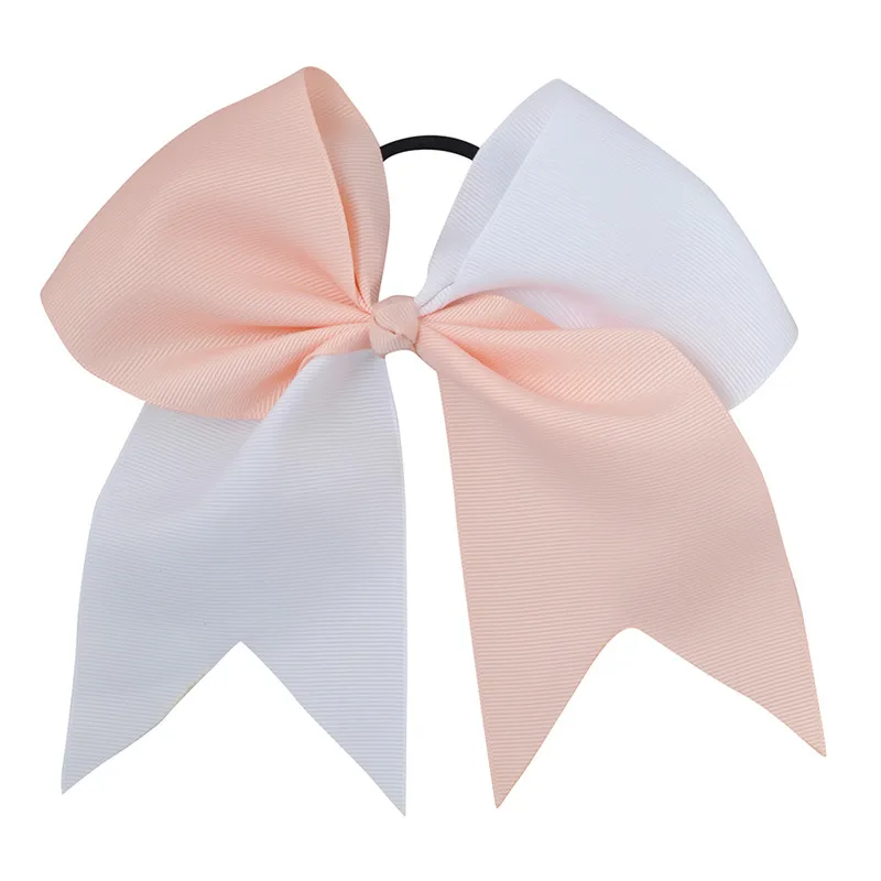 light baby pink 7 дюймов Женская лента из корсажа эластичная лента для волос в стиле пэчворк для девочек, банты для волос, галстуки, веревка, жевательные помпоны для чирлидеров, вечерние резинки - Цвет: light baby pink