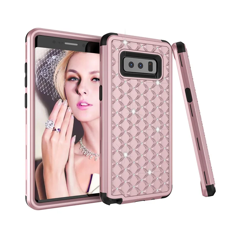 Противоударный армированный чехол для телефона s для iphone 11Pro Max X XR XS Max 6 7 8 plus, чехол для samsung Galaxy Note 8, чехол со стразами, 360 чехол