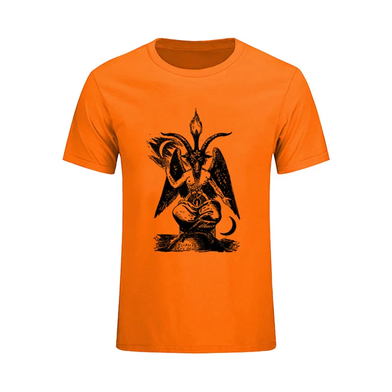Дешевая цена Crewneck мужская одежда уникальные мужские футболки Baphomet хлопковая