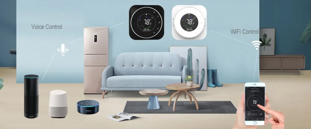 MJZM BHP-6000-WiFi термостат для теплового насоса умный термостат регулятор температуры с функцией нагрева и охлаждения черный светильник