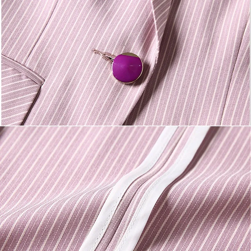 Модные женские блейзеры в полоску весна осень 2019 повседневные топы с рукавом три