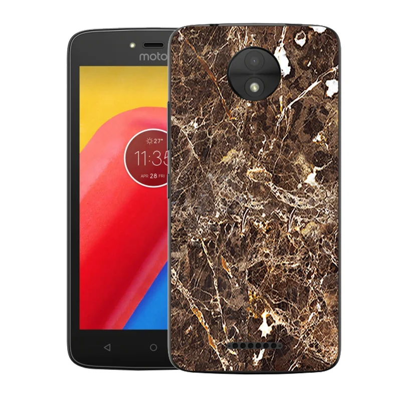 Чехол для Motorola Moto C мягкий чехол из ТПУ с мраморным принтом Ультратонкий XT1750 |