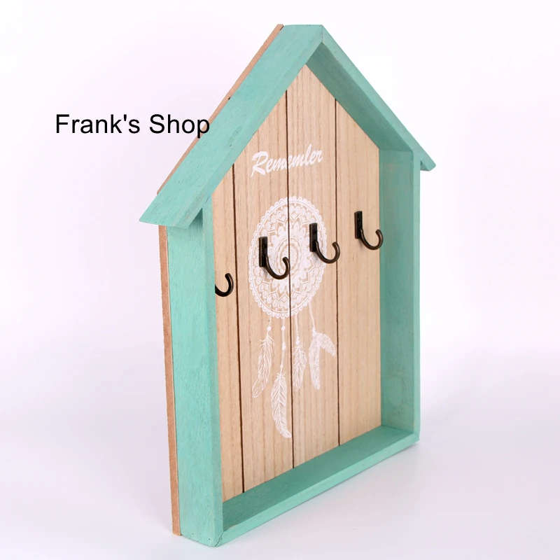 D дерево ремесла креативное сердце кожа Печатный ключ коробка настенная вешалка