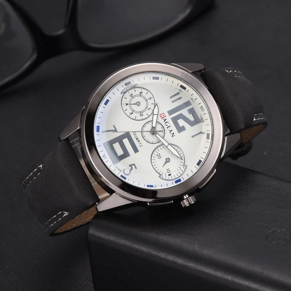 

Men Wristwatch Fashion Quartz High Quality Leather Blu Ray Glass Clock Watch Man Watches Mens 2021 relogios masculinos