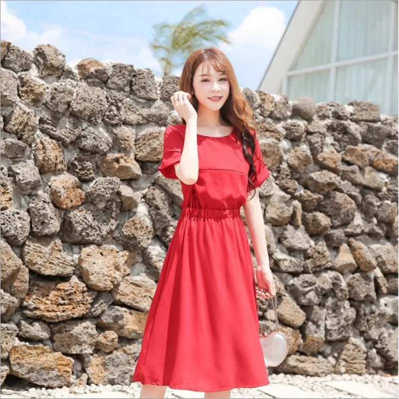 Красное шифоновое платье с открытой спиной для беременных летняя модная одежда