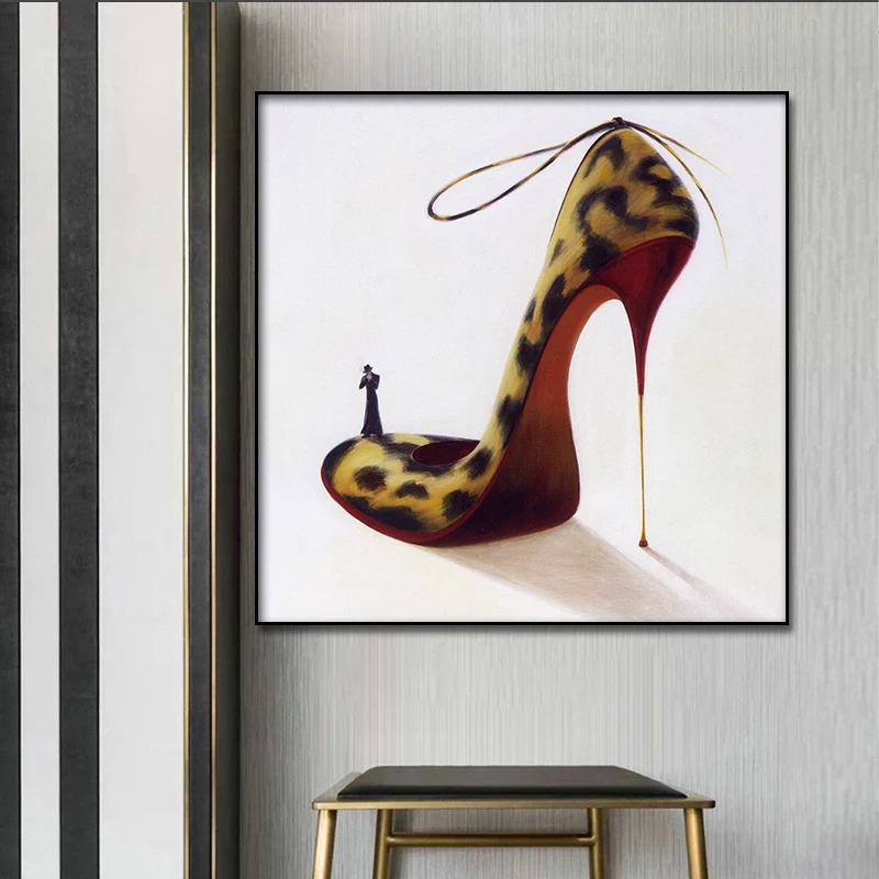 Абстрактный преувеличенный красоты Обувь на высоком каблуке репродукции