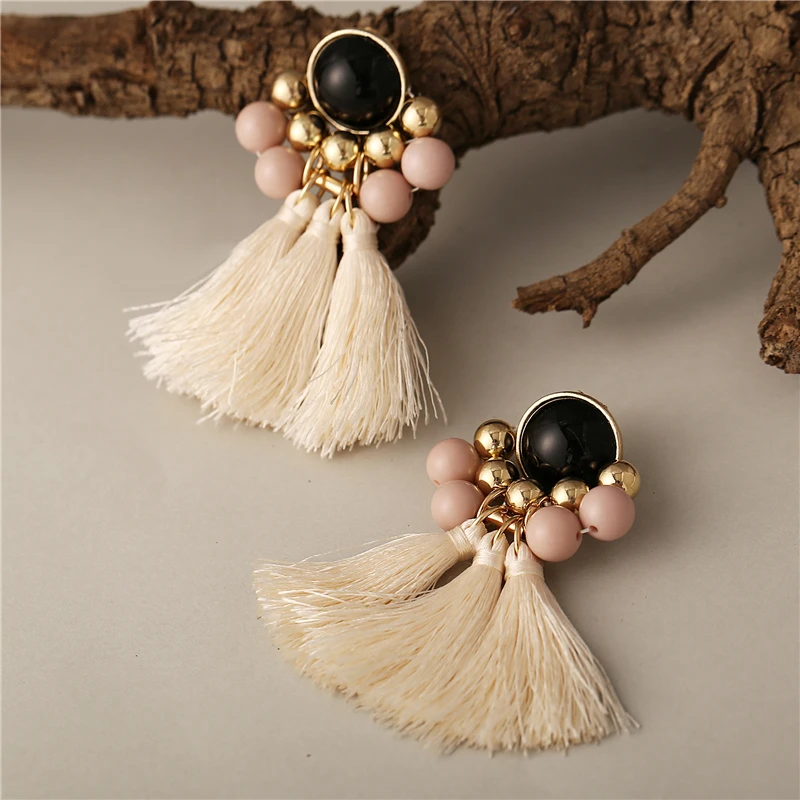 Серьги с большими кисточками в богемном стиле для женщин длинные Этнические