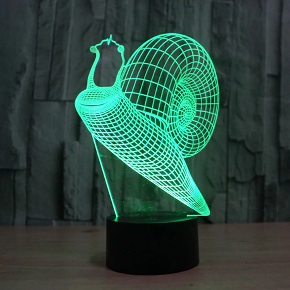 Креативная 3D лампа 7 цветов светодиодный ночник форма мух акриловая USB Сенсорная