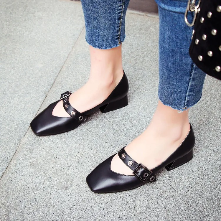

Big Size ladies high heels women shoes woman pumps Recreational Fashion Square Head Single Shoes