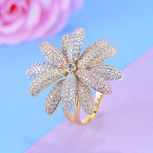 Tricolor Missvikki кубический камень цирконий Кольцо тренд Bijoux(украшения своими руками) модные изысканные украшения для пальцев для Для женщин актера выступление танцора лучший подарок - Цвет основного камня: Tricolor