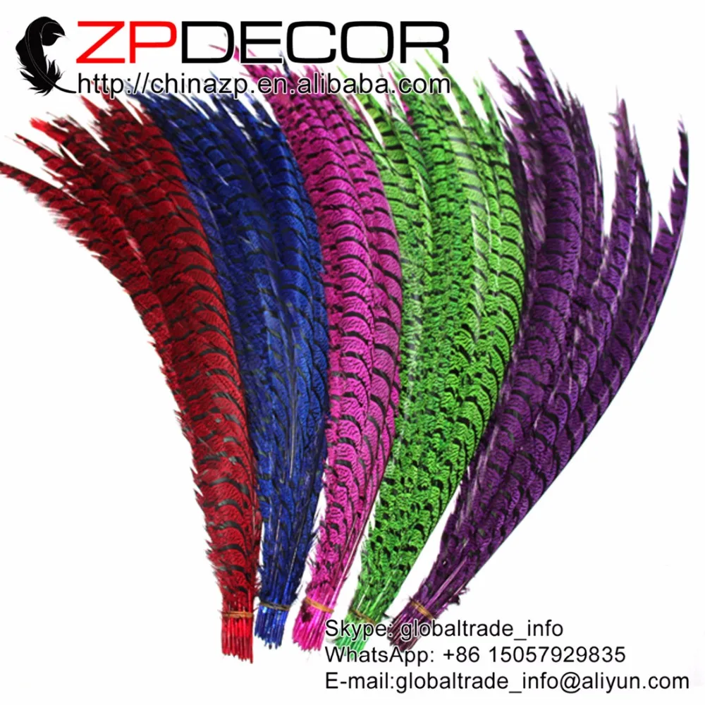 ZPDECOR 32 36 дюймов (80 90 см) 20 шт./лот хорошее качество Зебра леди Amherst перья из хвоста