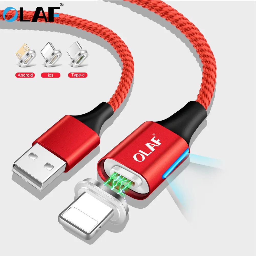 Магнитный usb-кабель Олаф для быстрой передачи данных, зарядный кабель для iPhone XS Max XR X 8 7 6 6S Plus 5 5S SE, зарядный шнур, кабели для мобильных телефонов