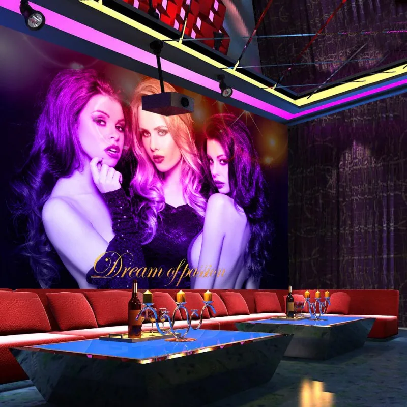 Фотообои на заказ Фреска бикини бар КТВ ночной клуб фон Стена спальня отель