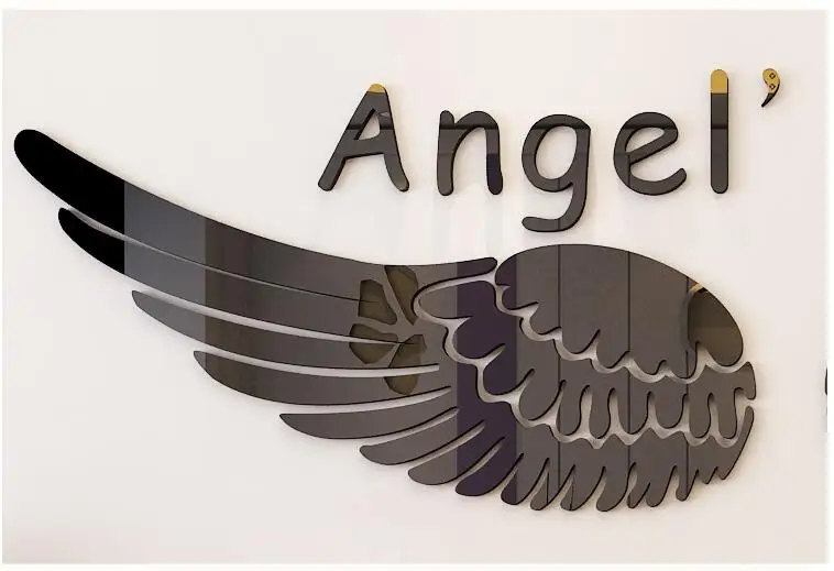 Крылья ангела, акриловые 3D наклейки на стену для детской комнаты, гостиной, кабинета, сделай сам, художественный Настенный декор, украшение на стену в спальню
