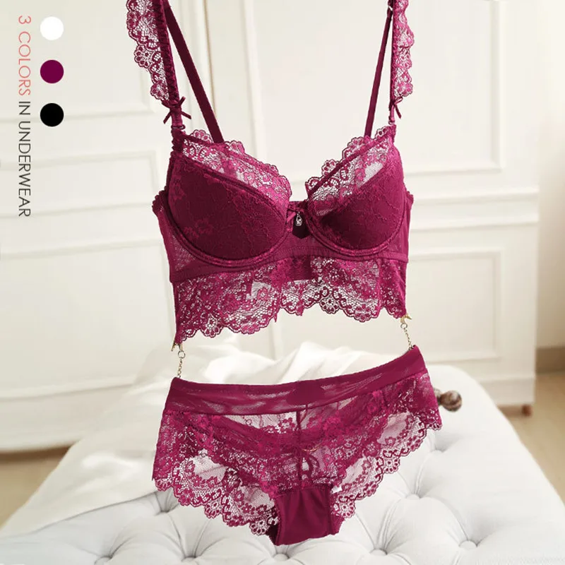 Комплект женского нижнего белья из бюстгальтера пуш ап и трусиков|underwear male|underwear