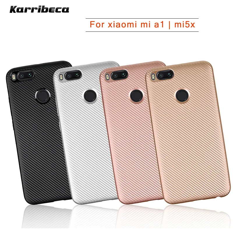 Carbon fiber silicone case for xiaomi mi a1 mia1 funda coque hoesje soft tpu cover xiomi mi5x 5x kryt tok etui carcasa kilifi |