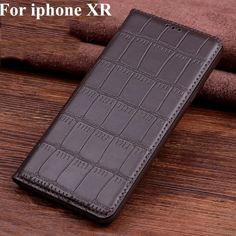 Натуральная кожа задняя крышка для iphone х R XR coque САППУ флип чехол Крышка 6 1 дюйма