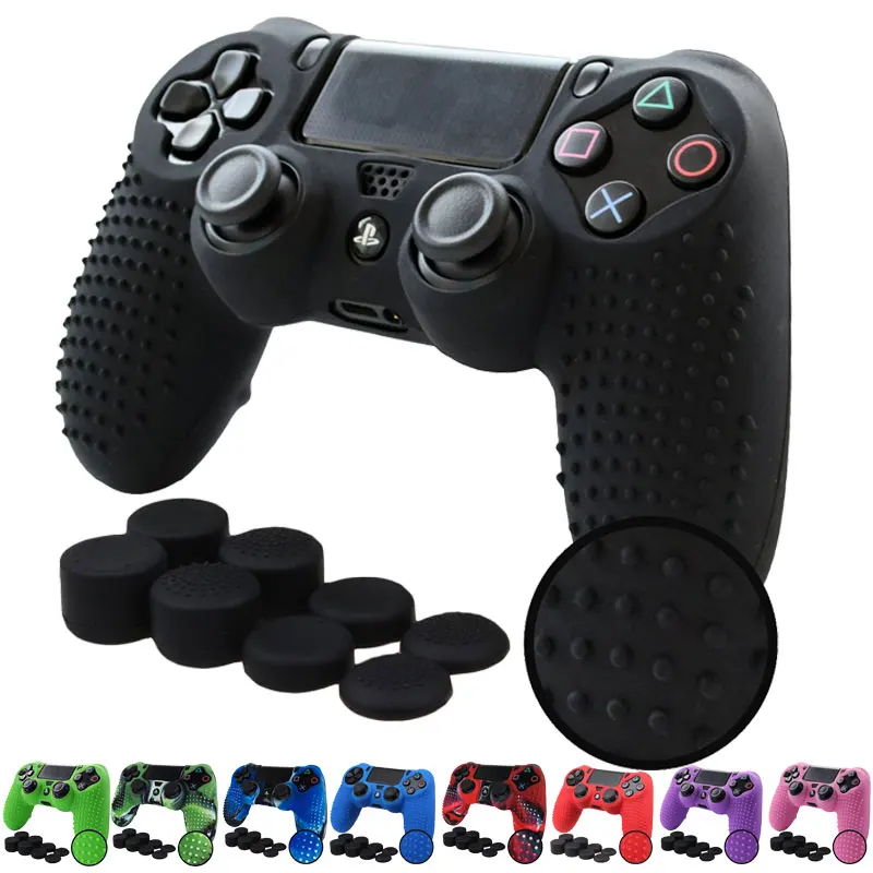 

PS4 /PS4 SLIM /PS4 PRO Controller STUDDED Anti-slip Silicone Cover Case and 8x Thumb Grips caps for Playstation 4 Dualshock 4